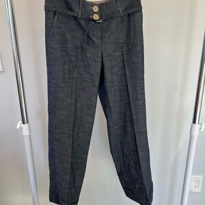 LOFT Dark Gray Wide-Leg Trousers